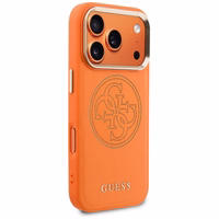 Guess Perforated 4G MagSafe dėklas for iPhone 17 Pro - oranžinis