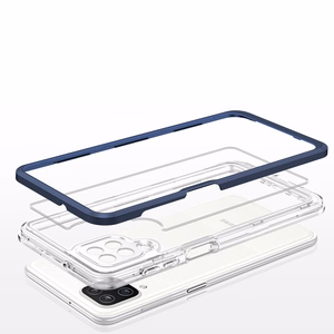 Skaidrus 3in1 dėklas telefonui Samsung Galaxy A22 4G rėmelis gelis mėlynas