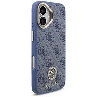Guess 4G Strass Logo & Big Strap Metal Buttons Magnetinis dėklas telefonui iPhone 17 - mėlynas