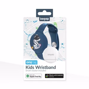 Поисковая метка Beeep OneTag с детским силиконовым браслетом Astronaut, Apple Find My / Android