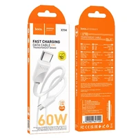 Kabelis USB-C į USB-C Hoco 3A 60W 1 m X114 baltas