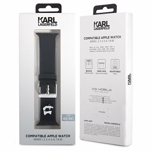 Karl Lagerfeld 3D Rubber Choupette Head dirželis juodas skirtas Apple Watch 42/44/45/49mm