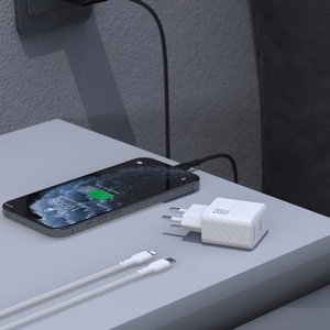 Dudao A26LEU PD 20W GaN USB-C Wall Įkroviklis with USB-C to Lightning Laidas - Juodas