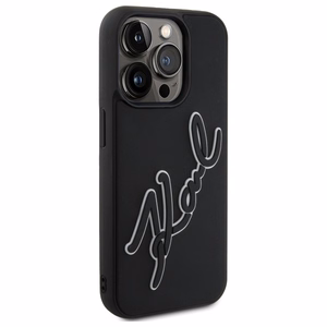 Karl Lagerfeld 3D Guminis Parašas dėklas telefonui iPhone 15 Pro - juodas