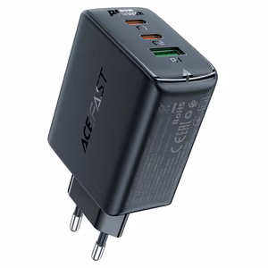 Įkroviklis Acefast A41 65W GaN 2xUSB-C/USB-A juodas