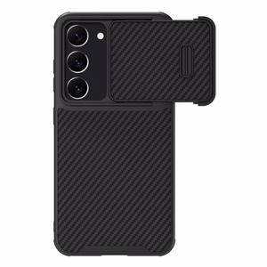 Nillkin Sintetinio pluošto S dėklas Samsung Galaxy S23+, kameros dangtelis, juodas