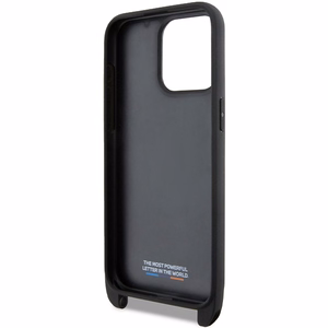 BMW M Edition Carbon Stripe & Strap dėklas telefonui iPhone 15 Pro - juodas