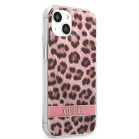 Guess GUHCP13SHSLEOP iPhone 13 mini 5.4" rožinis kietasis dėklas Leopard