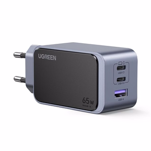 Įkroviklis Ugreen X553 GaN 65W 2xUSB-C/USB-A pilkas (35042)