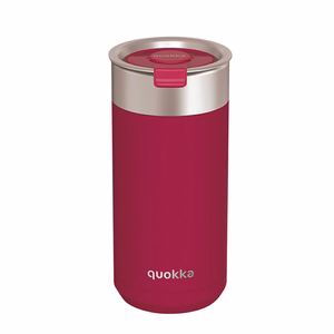 Quokka Boost Coffee Tumbler nerūdijančiojo plieno termo puodelis su sieteliu, 400 ml, Maroon
