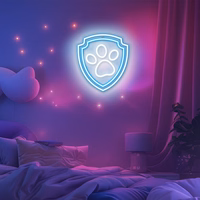 Hanging neon LED Paw Patrol on plexiglass - Paw OW-130246