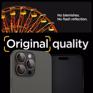 Spigen Optik Pro GLAS.TR „EZ FIT“ kameros apsauga 2-PACK iPhone 16 Pro / Pro Max - ruda