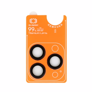 Tel Protect Titanium Lens 99% AR juodi grūdinti apsauginiai stiklai Apple iPhone 18 Pro / 18 Pro Max kameros lęšiams (3 vnt.)