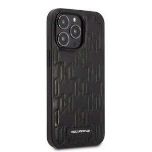 Karl Lagerfeld Monograma Plokštelė dėklas iPhone 13 Pro Max - juodas