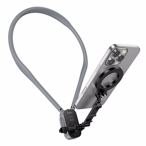 Neck magnetic phone holder Hoco K31 juodas pilkas