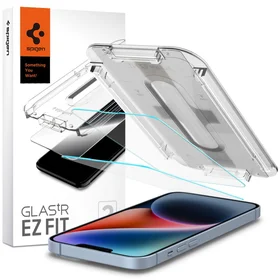 Spigen Glas.tR EZ Fit grūdintas stiklas iPhone 13 / 13 Pro / 14 / 16e – 2 vnt.