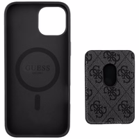 Guess 4G Stripes dėklas su Magnetinė pinigine iPhone 15 - juodas