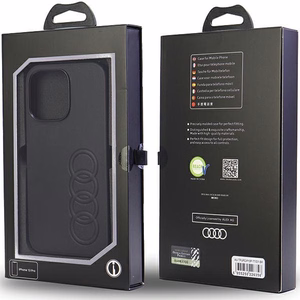 Audi sintetinės odos dėklas telefonui iPhone 13 Pro / 13 6.1" juodas/juodas kietas dėklas AU-TPUPCIP13P-TT/D1-BK