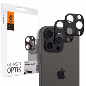 Spigen Optik.tR Apsauginis stiklas kamerai iPhone 14 Pro / Pro Max / 15 Pro / Pro Max / 16 Pro / Pro Max - Juodas 2 vnt.