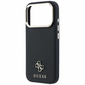 Dėklas, skirtas IPHONE 18 Pro Max/17 Pro Max suderinamas su „MagSafe“ (Saffiano Small 4G & Classic Logo) (spalva: juoda)
