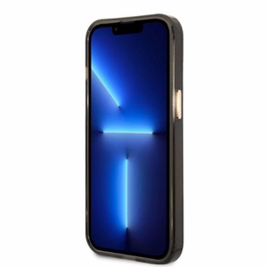 Guess Auksinis kontūras Permatomas Magnetinis dėklas iPhone 13 - juodas