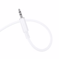 Borofone Kabelis AUX BL21 Lemon - 3,5 mm audio kištukas į 3,5 mm audio kištuką - 1 metro ilgio baltas kabelis