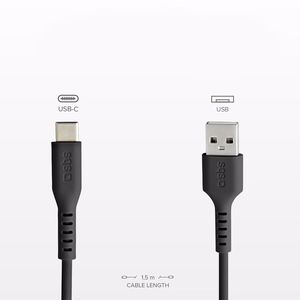 SBS TECABLEMICROC15K USB-A - USB-C kabelis 1,5 m - juodas