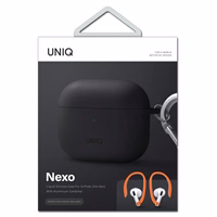 Uniq Nexo dėklas AirPods 3 + silikoniniai ausų kabliukai - pilkas
