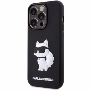 Karl Lagerfeld KLHCP14L3DRKHNK iPhone 14 Pro 6.1" Kietasis dėklas (m) - juodas (m) Rubber Choupette 3D