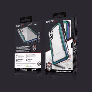 X-Doria Raptic Shield Pro dėklas, skirtas Samsung Galaxy S22+ 5G, su antimikrobine apsauga, vaivorykštinis
