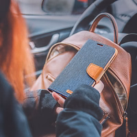 CANVAS knygos dėklas SAMSUNG A35 5G tamsiai mėlynas