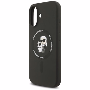 Dėklas Karl Lagerfeld Liquid Silicone Karl and Choupette MagSafe Apple iPhone 17 juodas