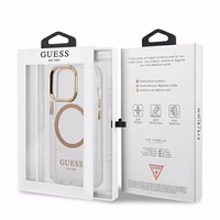 Guess GUHMP13XHTRMD iPhone 13 Pro Max 6.7 "auksinis / auksinis kietas dėklas Metalinis kontūras Magnetinis