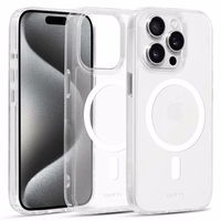 Liavec Blizgus Magnetinis Skaidrus dėklas telefonui Iphone 14 Pro balta