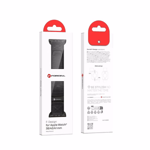 FORCELL F-DESIGN FA05 nailoninis dirželis APPLE Watch 38 / 40 / 41 mm juodas