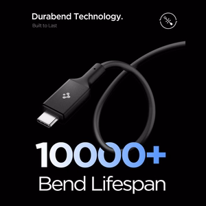 "Spigen Essential EB24012CC USB-C / USB-C 240W 120 cm ilgio kabelis - juodas