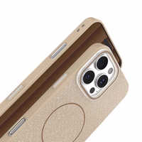 Glitter Thin Mag dėklas for iPhone 16 Pro 6,3" rudas