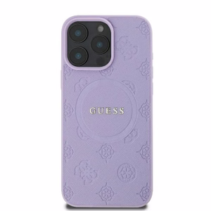 Guess Saffiano Bijūnas Klasikinis Logotipas Magnetinis dėklas telefonui iPhone 16 Pro Max - violetinis