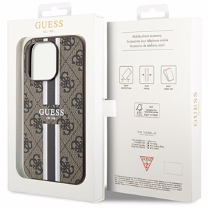 Guess GUHMP14LP4RPSW iPhone 14 Pro 6.1" rudas/rudas kietas dėklas 4G Printed Stripes MagSafe