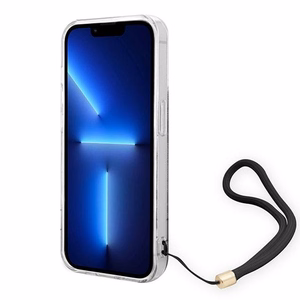 Guess GUOHCP14LH4STK iPhone 14 Pro 6.1 "juodas / juodas kietas dėklas 4G spauda Dirželis
