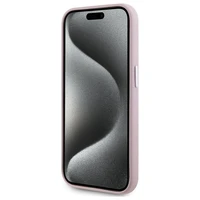 Karl Lagerfeld FW Metal Plate Magnetinis įkrovimo dėklas iPhone 15 Pro Max - rožinė