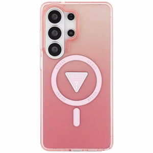 GUESS dėklas for SAMSUNG S26 Ultra GUHMS26LHGTMLCGP (Magnetic IML Gradient Triangle) rožinis