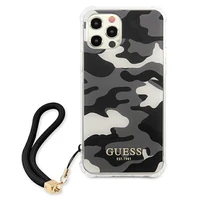 Guess GUHCP12MKSARBK iPhone 12/12 Pro 6.1" juodas/juodas kietas dėklas Camo kolekcija