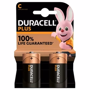 Duracell Plus MN1400 – щелочные батарейки C, 2 шт.