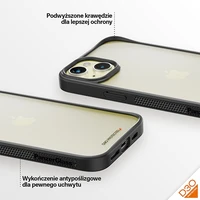 PanzerGlass ClearCase dėklas telefonui iPhone 15 Plus / 14 Plus su Karinė Lygio Sertifikatu - Skaidrus & Juodas