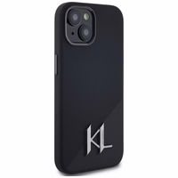 Karl Lagerfeld Silikoninis Shadow Metal Initial Magnetinis dėklas telefonui iPhone 15 juodas