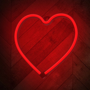 Neon LED Light HEART raudonas Bat + USB FLNE07 Forever Light