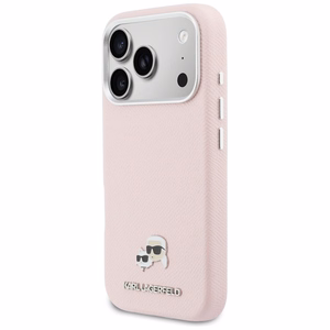 Karl Lagerfeld dėklas, skirtas iPhone 17 Pro Max 6,9", HC MAGSAFE PU FW su K&C galvos ženkliuku, rožinis