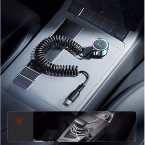 Automobilinis laikiklis Joyroom JR-CL07 juodas 72W (1xPD / 1xQC3.0 / su LED apšvietimu) + Type-C laidas 160cm