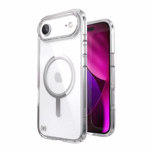 Speck Presidio Perfect-Clear MagSafe dėklas, skirtas iPhone Air, „Clear / Silver“ spalvos